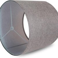 Gray Lamp Shades Set of 2, Medium Drum Lamp Shade 13"Top x 13"Bottom x 10"High(Spider), Lampshades Replacement for Table Lamps Floor Lamps, Natural Linen Hand Crafted, Easy Assembly Required - Image 3
