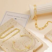 Gold Bracelets for Women Bracelet Stack Gold Bangles Jewelry Set for Women Men - Image 3
