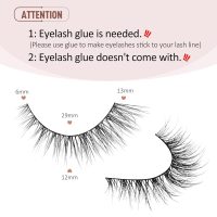 Onlyall Natural Lashes Wispy Lashes Natural Look False Eyelashes Natural Flared Eyelashes False Eye Lashes Soft Fluffy Lashes 7 Pairs D1 Natural (6-13MM) - Image 2
