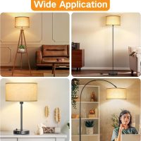 OUTON Beige Large Drum Lamp Shades for Floor Lamps, 16" Top x16" Bottom x 9" High, Easy to Assemble, Replacement Linen Lampshades for Table Lamps & Bedside Lamps (1.65" Spider) - Image 6