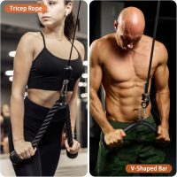 SERTT Workout Cable Machine Attachment for Home Gym, LAT Pulldown Attachments, Cable Accessories for Weight Training, Straight Pull Down Bar, Tricep Rope, Double D Row Handle, V-Shaped Bar - Image 8