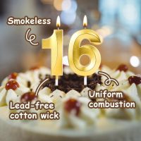 13th Birthday Candles, Number 13 Candles, Gold Happy Birthday Candle for Cake, Happy Birthday Cake Topper Decoration for Him Her Birthday Party Wedding Anniversary Celebration Supplies (13, Gold) - Image 2