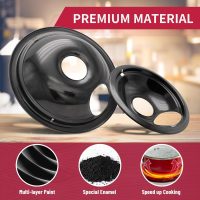 Stove Drip Pan for Electric Stove Top, Compatible with Frigidaire 10% Energy Save by Enamel Spraying Prevent Bending and Rust Includes a Set of 4 Oven Burner Drip Pans, Black - Image 3