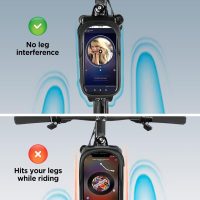 Bike Phone Holder Bag, EVA Waterproof Bicycle Front Frame Bag, Bike Accessories Cycling Pouch with Sensitive TPU Touch-Screen, Bicycle Phone Mount with Rain Cover for Phone under 7" (Sliver, 7 inch) - Image 6