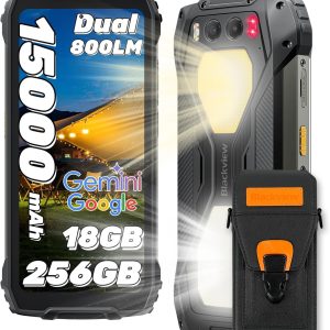 Blackview BV7300 Rugged Phone 2025(Dual 800LM Camping Lights), 18GB+256GB/SD 2TB, Android 14 Gaming Phone, 15000mAh+45W Rugged Smartphone, 50MP+30MP Night Vision Camera, NFC/Fingerprint/Dual SIM/GPS
