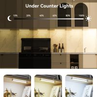 Under Cabinet Lighting 8 Inches Rechargeable Motion Sensor Light Indoor, 3 Color Dimmable Closet Light Battery Operated, USB Stick on LED Magnetic Under Counter Lights for Kitchen Stair, 3 Packs - Image 2