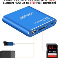 HDMI Media Player, Blue Mini 1080p Full-HD Ultra HDMI MP4 Player for -MKV/RM/ MP4 / AVI etc- HDD USB Flash Drive/HDD and SD Card - Image 8