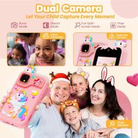 Kids Phone for Girl Toys, Kids Camera Toy Smart Phone Birthday Gifts Toddler Ages 2, 3, 5, 7, 8, 10 Year Old, Educational Learning Toys with 2.8" Touchscreen, Music Player, Video Player, Game (Pink) - Image 3