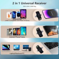 Wireless Lavalier Microphone for iPhone - Android/Computer/Laptop, Professional Dual Lapel Mic with Charging Case, 18-Hour Battery, Noise Cancellation, USB-C for Video Recording, Vlog, YouTube - Image 2