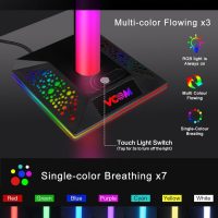 VCOM RGB Gaming Headphones Stand with 2 USB and 1 Type-C Ports, Headset Stand with 10 Light Modes and Non-Slip Rubber,Suitable for All Earphone Accessories, Best Gift for Desk Gamers - Image 2