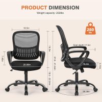 Sweetcrispy Home Office Ergonomic Mesh Executive Chair with Lumbar Support and Rolling Wheels, Computer Desk Adjustable Height Chair for Study - Image 2