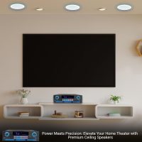 Home Theater System Kit - 2000 Watts Bluetooth Amplifier w/ 6 Qty of 8" Framed Ceiling Speakers 300 W Each, 4-Ch Speaker Selector, Mic, 300 ft Speaker Wire & Remote by Vaiyer - Image 9