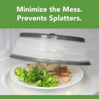 Tovolo Microwave Splatter Cover for Food, Medium (Charcoal) - Collapsible & Vented Silicone Splatter Guard Lid - Microwave Plate & Dish Cover with Handle - BPA-Free Kitchen Gadget for Meal Prep - Image 2