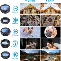 Apexel Phone Camera Lens-Macro Lens+Wide Lens+Fisheye Lens+Telephoto Lens+CPL/Flow/Radial/Star Filter+Kaleidoscope 3/6 Lens 10 in 1 Lens Kit +Remote Shutter for iPhone, Samsung,LG and Most Smartphones - Image 4
