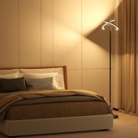 LED Floor Lamp - Rotatable Standing Lamp with Touch & Remote Control, 3000-6000K, 22W Modern Floor Reading Light, Dimmable Corner Uplighter for Living Room Bedroom Office, Black - Image 8