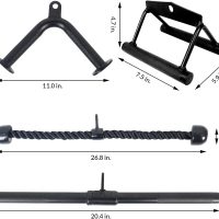 Tricep Press Down Cable Attachment, LAT Pulldown Attachment, Weight Machine Accessories, V Handle with Rotation, Tricep Rope, Rotating Bar, V-Shaped Bar, Multiple Options - Image 2
