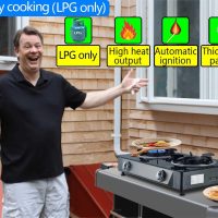 Propane Stove 2 Burner Gas Stove Auto Ignition 26000 BTU Tempered Glass Propane Burner LPG with CSA Hose for Outdoor Cooking, Emergency - Image 3