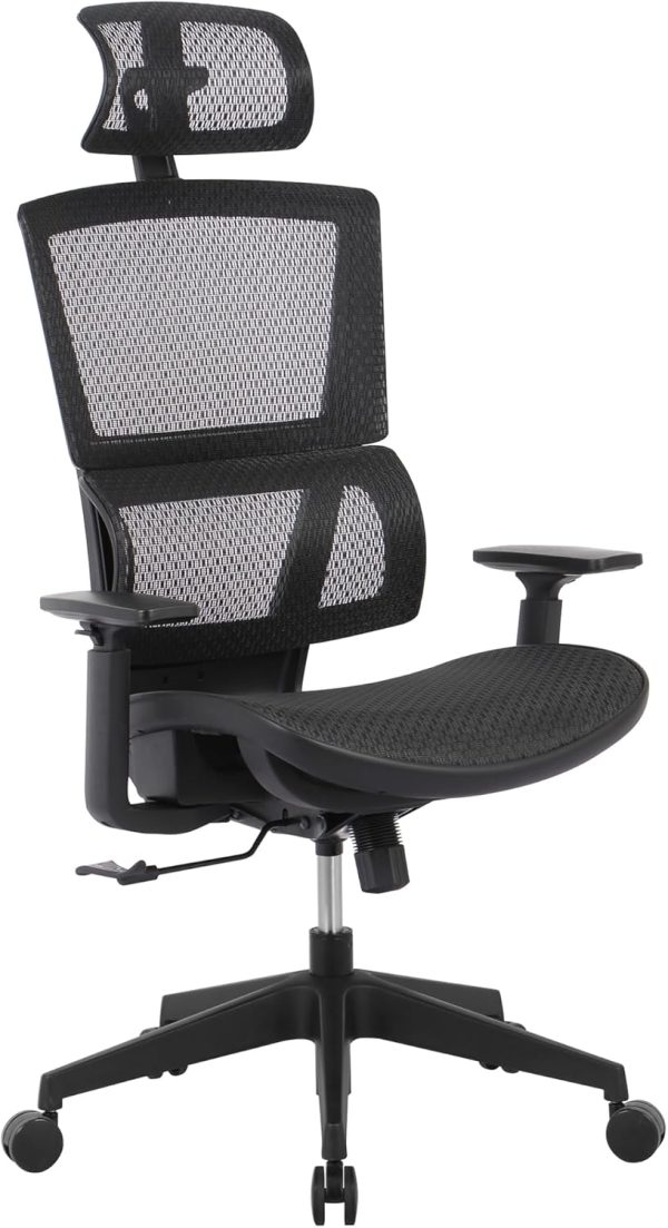 Realspace® Radano Mesh High-Back Executive Office Chair, Black, BIFMA Compliant