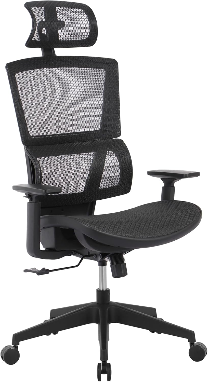 Realspace® Radano Mesh High-Back Executive Office Chair, Black, BIFMA Compliant