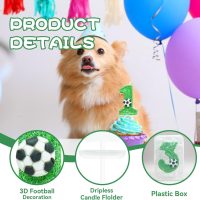 Soccer Birthday Number 1 Candle - Green, Smokeless, Non-Toxic, Odorless, Themed Design - Image 5