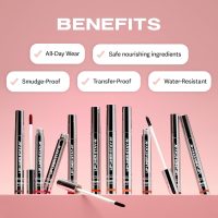 Sacheu Lip Liner STAY-N Peel Off Lip Stain — Long Lasting Matte Lip Tattoo Transfer Proof Lipstain Infused with Hyaluronic Acid & Vitamin E for All Skin Types — Vegan & Cruelty-Free, p-INKED - Image 4