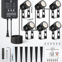 HIBOITEC Low Voltage Landscape Lighting with Transformer Photocell Sensor and Timer Spotlights Kit 52FT ETL Approved Wire Dimmable Waterproof 2700K for House Yard Trees Garden Plants Outdoor 6 Packs - Image 6