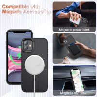for iPhone 11 Case, Matte Magnetic Phone Case with 1 Screen Protector, Compatible with Magsafe, Translucent Frosted Slim Shockproof Protective Cover for iPhone 11 6.1 inch, Black - Image 3