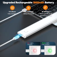 Under Cabinet Lights, 68-LED Rechargeable Battery Operated Motion Sensor Lights Indoor, 1800mAh Magnetic Dimmable Closet Lights, 3 Color Wireless Under Counter Night Lights for Kitchen Stair, 3 Packs - Image 4