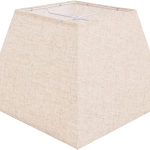 Beige Lamp Shade, 8''x8''Top 13''x13''Bottom 10'' Height, Square Lampshade Replacement Lamp Shade Natural Linen Hand Crafted for Table Lamps Floor Lamps Pendent Light, Assembly Required