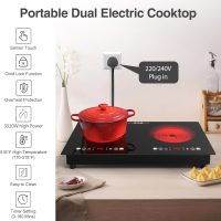VBGK Electric cooktop,110V 24 inch 2 Burner Electric Cooktop,Built-in and Countertop Stove Top,2200W Stove,9 Power Levels, Kids Lock & Timer,LED touch control,Overheat Protection - Image 5