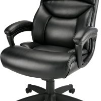 Realspace® Fennington Bonded Leather High-Back Chair, Black - Image 4