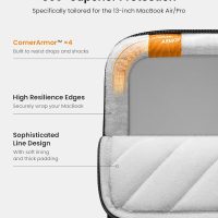 tomtoc 360° Protective Laptop Sleeve for 13-inch New MacBook Air M4/A3240 2025, M3/A3113, M2/A2681 M1/A2337 A2179 A1932, 13-inch MacBook Pro M2/A2686 M1/A2338, Water-Resistant Computer Case Bag - Image 4