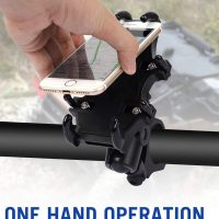 UTV Phone Mount for 1.75"-2" Roll Bar, 360°Rotation UTV Phone Holder with 8 Claws, Aluminum Alloy Heavy Duty Smartphone Holder Hang on to 4.7"-7.1" Devices for Polaris RZR/Can Am X3 - Image 4