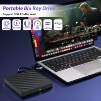 5 in 1 External Blu Ray Drive, Portable Blu Ray Player with USB 3.0 Type-C, CD DVD Burner 3D Blu Ray with SD/TF Port, Blu Ray Drive Compatible with Windows Laptop Desktop (Original Version) - Image 4