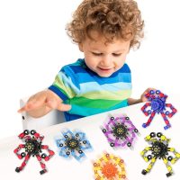 Transformable Fidget Spinners,Funny Stress Relief Sensory Fidget Toys,Deformable Chain DIY Robot Fingertip Gyros Toys Birthday Party Favors Easter Basket Stocking Stuffers for Kids and Adults (9PC) - Image 3