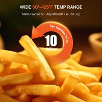 Nuwave Brio 15.5Qt 10-IN-1 Air Fryer Rotisserie Oven, XL Family Size, Even & Crisp AirFry, Reheat, Roast, Dehydrate for Quick Meals, 50°-425°F Control, 100 Presets & 50 Memory, Dishwasher-Safe, 1800W - Image 5