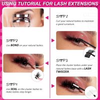 Lash Clusters Kit Fluff 80D 100D Individual Lashes D Curl Cluster Eyelash Extensions 10-18mm DIY Lash Extension Kit Lash Bond and Seal Waterproof, Lash Applicator, Thick False Eyelashes Kit - Image 7