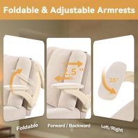 Meditation Cross Legged Armchair, ADHD Chair with Adjustable Armrests, Criss Cross Desk Chair with Flexible Back Cushion, Swivel Footrest, Arm Support and Wheels for Home Office, Cocoa - Image 4