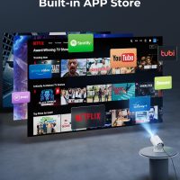 CLOKOWE Mini Projector with WiFi and Bluetooth - Built-in Apps, Smart Portable Projector with 180° Rotation, Auto Keystone, Support 1080P, Compatible with HDMI/USB/TV Stick/Smartphone/Laptop - Image 2