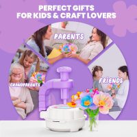 windpaint Toys for Girls 3 4 5 6 7 8 9 10 Years Old, DIY Craft Kits for Kids, Fabric Flower Bouquets for Girls Gifts, Educational Learning Detective Toys for Toddler Kids,Birthdays Gifts (Purple) - Image 7