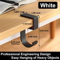 JAKO Headphone Stand, Headset Stand for Desk Aluminum Alloy Headphone Holder Hanger with Fit for Computer Accessories, Study Desk Hook for Xbox/PS4 Gaming Headset, Office, Computer Desk (2 Pcs Black) - Image 2