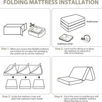 Tri Fold Memory Foam Foldable Mattress Single, 3 inch Folding Mattress for Guest Sleep. Portable Trifold Mat with Removable Washable Cover, Floor Sleeping Mat for Adult and Kid - Image 6