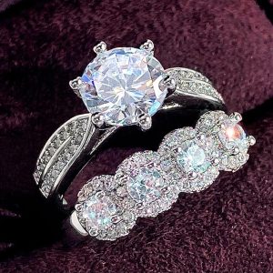 1pc Sparkling Women's Couple's Ring, Wedding Engagement Party Jewelry, Valentine's Day Gift