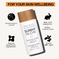 Pacifica Sunny Glow Liquid Face Bronzer Drops - Face Makeup Bronzing For Face & Cheeks for Instant Sun-Kissed Glow - Vitamin C & Glycolic Acid Infused Liquid Bronzer Illuminating Highlighting Clean - Image 16