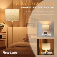 Lamp Shade for Table Lamps, Drum Lampshade for Floor Lamps, 13" Top X 13" Bottom X 10" High Large Lamp Shade, Beige Modern Fabric Lampshade, Easy Assembly Replacement Lamp Shade Spider Fitter - Image 4