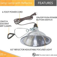 Woods Clamp Lamp Light with Aluminum Reflector; 150W; UL Listed; 6- Foot Cord - Image 3