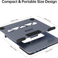 BENFEI Laptop Stand with USB C 6in1 Docking Station, HDMI 4K@60Hz, 4*USB3.0, 100W PD Compatible with MacBook Pro/Air, iPad Pro, XPS, Thinkpad - Image 7