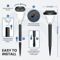 GIGALUMI 8 Pack Solar Lights Outdoor, Solar Pathway Lights with Great Pattern, Waterproof Auto On/Off Solar Powered Light for Outside Yard Garden Walkway Driveway Lawn Pathway - Image 7
