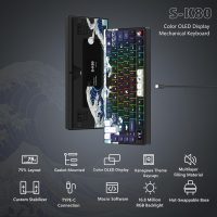 Womier S-K80 75% Keyboard with Color Multimedia Display Mechanical Gaming Keyboard, Wired Hot Swappable Gasket Mount RGB Custom Key Board, Pre-lubed Stabilizer for Mac/Win, Black Kanagawa - Image 6