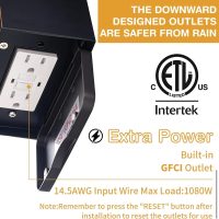 Porch Lights with GFCI Outlet, Dusk to Dawn Outdoor Lights with Outlet, 3 Lighting Modes Exterior Light Fixture Waterproof, Outside Lights for House Front Door Patio Garage - Image 2